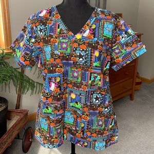 Halloween scrub top